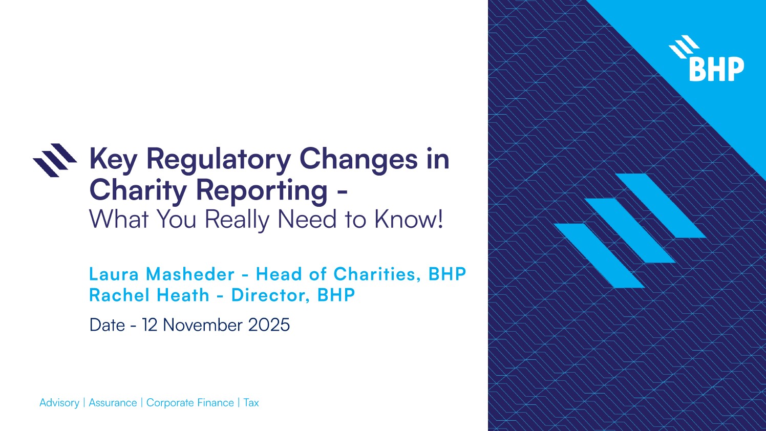 Key regulatory changes in charity reporting